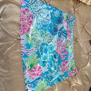 Vibrant Blue Floral skort by Aryeh size large stretch waist